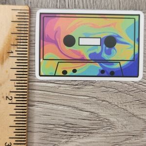 10/$10 Cassette Sticker Tie Dye Groovy Hippie 70s Vibe Colorful